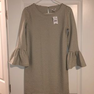 Striped J Crew Bell Sleeve Dress